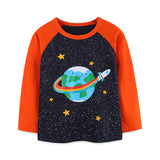 Star Print Long Sleeve Children's Bottoming Shirt