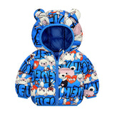 Children's Hoodie Ears Printed Cotton-Padded Jacket