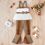 Leopard Print Bell-Bottom Pants + Sling Top