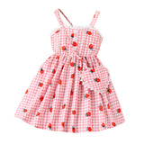 Strawberry Printing Pastoral Style Dress + Bag