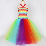 Holiday Party Rainbow Little Fairy Princess Dress Children's Mesh Dress