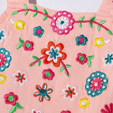 Multi-Color Optional-Cute Embroidered Flowers Dress