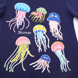 Children's Short-Sleeved T-shirt Summer round Neck Cartoon Top Luminous Pattern