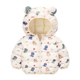 Children's Hoodie Ears Printed Cotton-Padded Jacket