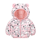 Children's Hoodie Ears Printed Cotton-Padded Jacket