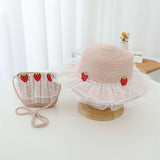 Little Princess Sun Hat Cherry Sun Protection Wavy Edge Travel Hat