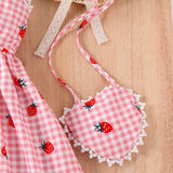 Strawberry Printing Pastoral Style Dress + Bag