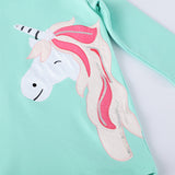 Unicorn Embroidered Patch Hooded Sweater Dress