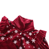 Christmas Children's Clothes Snowflake Flannel Dress