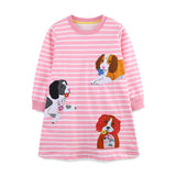 Cartoon Animal Embroidered Princess Dress