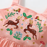 Animal Embroidered Strap Dress