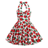 Girls' Flower Hepburn Style Halter Dress