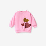 Long Sleeve Girls Suit Cute Heart Shape Children Suit