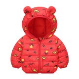 Children's Hoodie Ears Printed Cotton-Padded Jacket