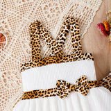 Leopard Print Bell-Bottom Pants + Sling Top