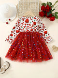 Valentine's Day Heart Printing Dress