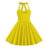 Girls' Flower Hepburn Style Halter Dress