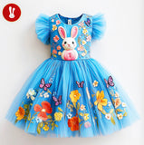 Lucky Sale - Blue Rabbit Flower Dress