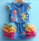 Lucky Sale-Seaworld cute colorful denim dress