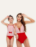 Bow Striped Printed Family Matching Swimsuit - CCMOM