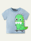 Boy Cartoon Dinosaur Patch T-shirt - CCMOM