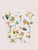 Boy Excavator Embroidered 100% Cotton Tee - CCMOM