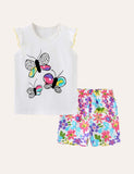 Butterfly Printed Sleeveless Set