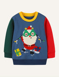 Christmas Affixed Cloth Embroidered Sweatshirt