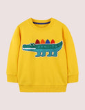 Cartoon Crocodile Appliqu¨¦ Sweatshirt - CCMOM