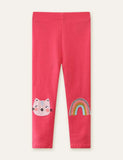 Cat Rainbow Appliqu¨¦ Leggings - CCMOM