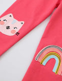 Cat Rainbow Appliqu¨¦ Leggings - CCMOM