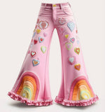 Lucky Sale-Heart flared trousers