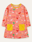 Chicken Flower Full Printed Dress - CCMOM