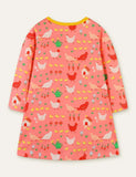 Chicken Flower Full Printed Dress - CCMOM