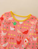 Chicken Flower Full Printed Dress - CCMOM