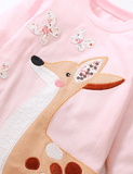 Cute Deer Appliqué Long Sleeve T-shirt - CCMOM