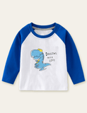 Cute Dinosaur Printed Long-Sleeved T-shirt