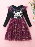 Halloween Printed Long Sleeve Dress