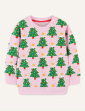 Christmas Tree Print Long Sleeve Pullover