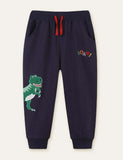 Dinosaur Appliqué Embroidered Sweatpants