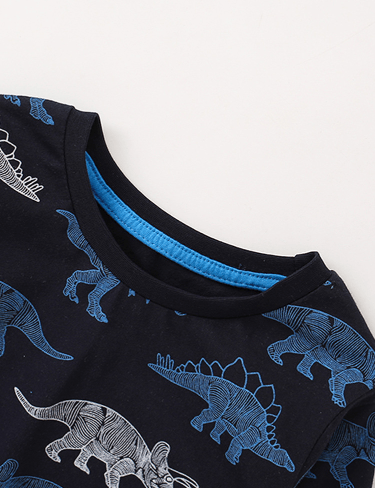 Dinosaur Printed Long-Sleeved T-shirt - CCMOM