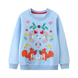 Knitted Embroidered Long-Sleeved Sweatshirt