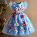 Lucky Sale-Rabbit Flower Mesh Dress