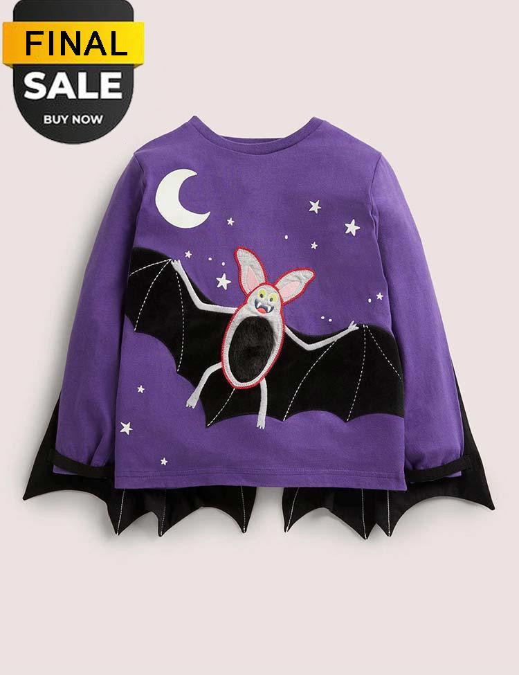 Express Shipping-Last Clearance-Unisex Toddler & Kid Girl Halloween Glowing Bat Wing Costume Sweatshirt - CCMOM