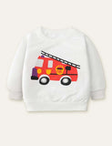 Fire Truck Printed Sweatshirt