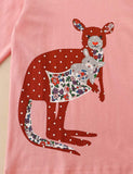 Floral Kangaroo Printed Long-Sleeved T-shirt - CCMOM