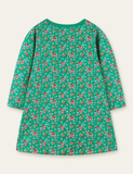 Floral Printed Bird Appliqué Dress - CCMOM