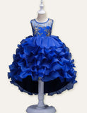 Flower Embroidered Princess Mesh Party Dress - CCMOM