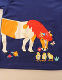 Flower Horse Printed Long-Sleeve T-shirt - CCMOM