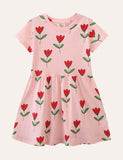 Full Printed Rose Printed Dress